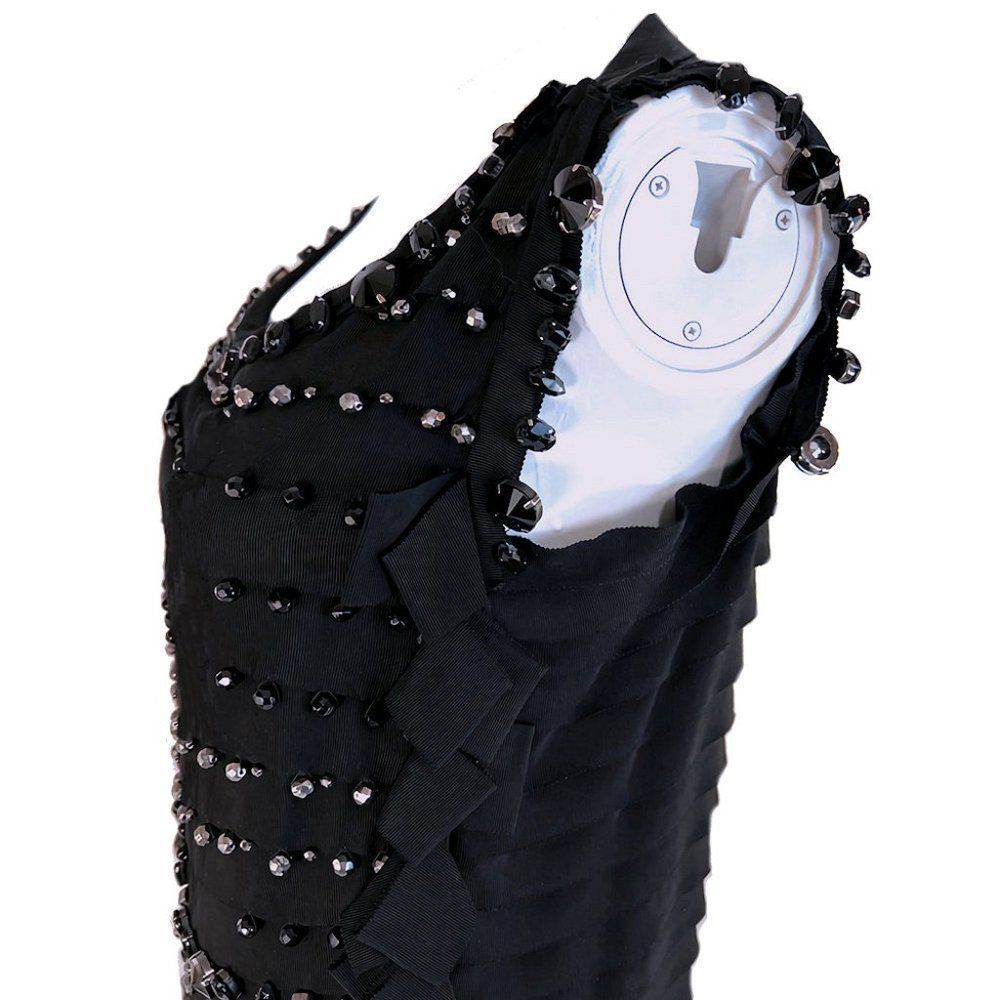 Vintage LANVIN 2008 Runway Black Embellished Black Tie Party Dress - Picture 6 of 11